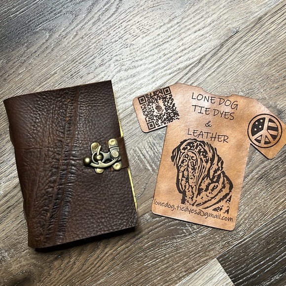 Hand Crafted OOAK Unique Leather Vintage Journal with Antique Deckle Edge Paper - Picture 12 of 12